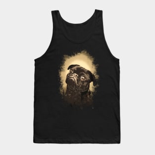 Vintage Pug ✪ Cute Retro Abstract Painting Art Style for dog Lovers and owners Tank Top